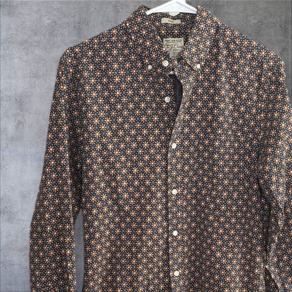 J. Crew Black and Orange floral Casual Button Down Shirt size small - Picture 1 of 7